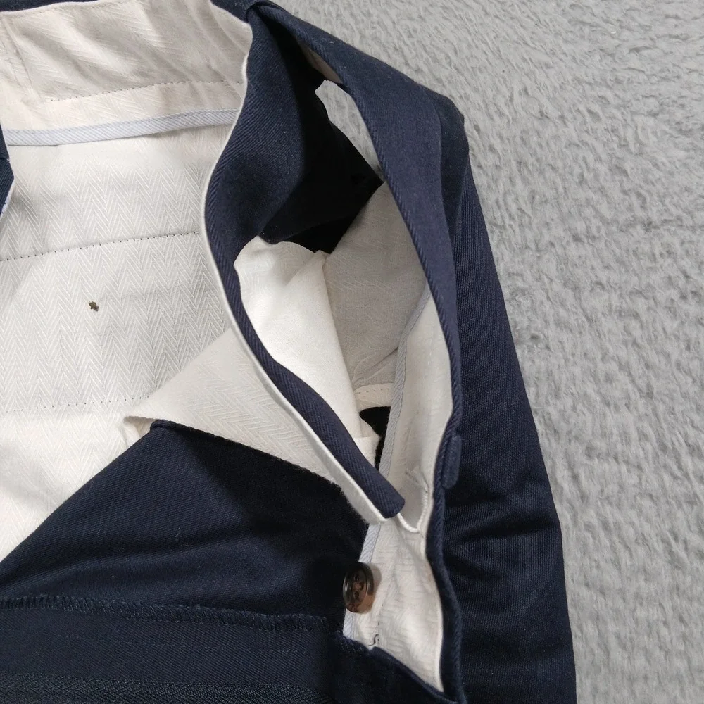 Joseph & Feiss Pleated‎ Dress Pants Mens 38x32 Navy Blue 100% Cotton Chino